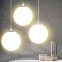 Lampadario Lampada Sospensione Sfera 25 cm Design Moderno Paralume Vetro E27