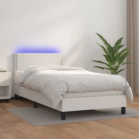 Giroletto Molle Con Materasso E Led Bianco 90x190 Cm Similpelle /