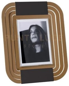 Portafoto di design tudor piccolo oro laccato ,nero in ferro e poli...