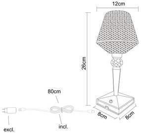 Globo 28070 - Lampada da tavolo LED dimmerabile GIXI LED/1W/5V 2700/4000/6500K