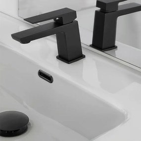 Miscelatore lavabo squadrato nero opaco Kubo con scarico click clack