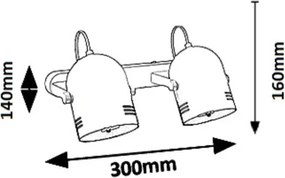 Rabalux 7013 - Faretto MINUET 2xE14/40W/230V
