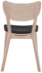 Sedia da pranzo in rovere marrone chiaro con seduta grigio scuro Cato - Rowico