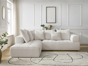 Divano angolare beige (penisola a sinistra/a L) con rivestimento in ciniglia Whesley – Bobochic Paris