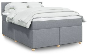 Giroletto A Molle Con Materasso Grigio Chiaro160x200 Cm Tessuto /
