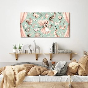 Quadro su tela – Ragazza nel regno degli animali