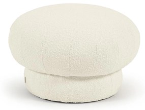 Kave Home - Pouf rotondo Sarisha in shearling bianco Ã˜ 60 cm