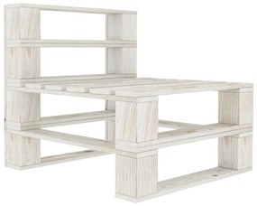 Divano centrale da giardino in pallet in legno bianco