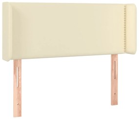 Testiera a led crema 103x16x78/88 cm in similpelle