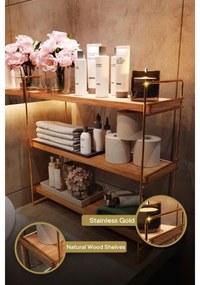 Organizzatore per scaffali 45x40 cm oro/marrone