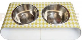 Portaciotole doppio medio pet bianco e giallo