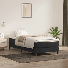 Giroletto A Molle Con Materasso Nero 90x220 Cm İn Velluto /