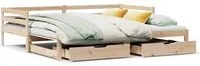 Dormeuse Letto Estraibile e Cassetti Bianca 80x200cm Legno Pino 3302158