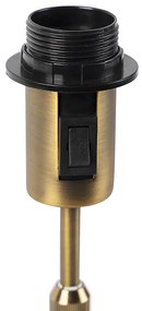 Lampada da Tavolo Bronzo con Paralume in Velluto, Motivo Foglia, Interno Oro - Parte