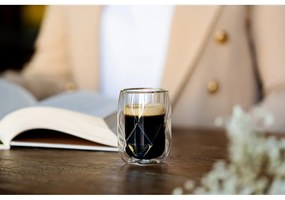 Tazze in set per espresso/con parete doppia in vetro 2 pz 100 ml Geo – Vialli Design