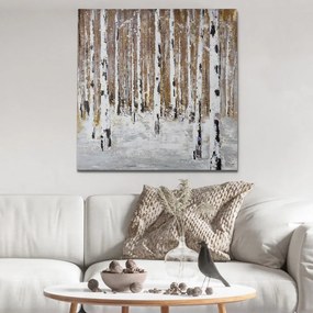 Quadro dipinto a mano 70x70 cm Birch Wood - Wallity