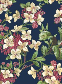 Coordonne Carta da parati Flowery - Navy