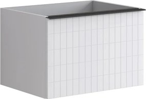 Mobile da bagno sospeso sotto lavabo L 60 x H 40 x P 45.5 cm bianco laccato, 2 cassetti Pixel grid