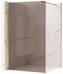 Parete doccia Rea Flexi Brown / Brush Gold 130