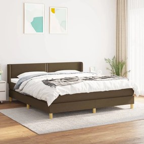 Giroletto A Molle Con Materasso Marrone Scuro 160x200cm Tessuto /