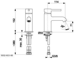 KFA Armatura 5032-815-81 - Rubinetto del lavandino + scarico MOZA 15,2 cm opaco nero