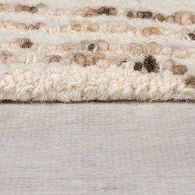 Tappeto in lana marrone e crema 200x290 cm Abstract Swirl - Flair Rugs