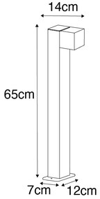 Lampada da terra da esterno industriale nera 65 cm IP44 - Baleno