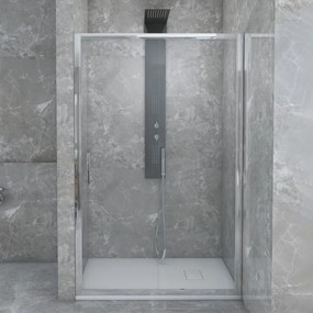 Porta doccia nicchia 100 cm scorrevole con vetro in cristallo trasparente Ted