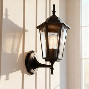 Applique Lanterna da Esterno IP54 E27 Nera - Serie TOSCA 1A