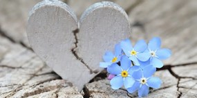 Stampa su tela – Cuoricino sul legno antico