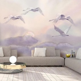 Fotomurale adesivo  Flying Swans  Larghezza x Altezza Home decor 98x70