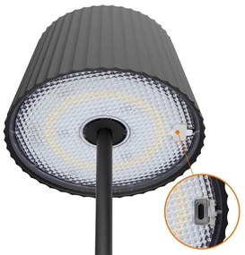 Lampada da Tavolo Solare 2.2W IP54 CCT Dimmerabile - Nera