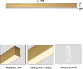 Brilagi - Plafoniera LED dimmerabile SLEEKLINE LED/40W/230V Wi-Fi Tuya oro+telecomando