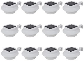 Lampade Solari Da Esterno Per Recinzioni 12 Pz Led Bianco /