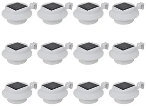 Lampade Solari Da Esterno Per Recinzioni 12 Pz Led Bianco /
