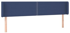 Testiera ad orecchio blu 163x16x78/88cm in tessuto