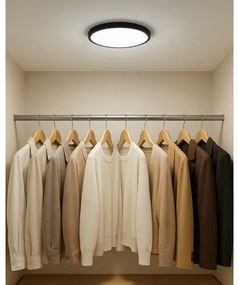 Plafoniera LED/18W/230V 3000/4000/6500K Ø 23 cm nera