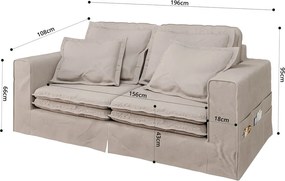 Divano marrone chiaro 196 cm Nora – Ropez