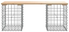 Panca giardino design gabbione 103x31x42 cm legno massello pino