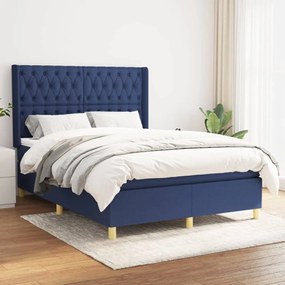 Giroletto A Molle Con Materasso Blu 140x200 Cm İn Tessuto /