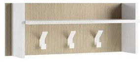 Appendiabiti da avvitare TERRANEO ingresso in legno argento opaco 3 ganci L 90 x H 34 cm