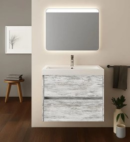 Mobile bagno con lavabo L 60 x H 50.5 x P 40 cm grigio antico in mdf 2 cassetti per vasca centrale Portofino