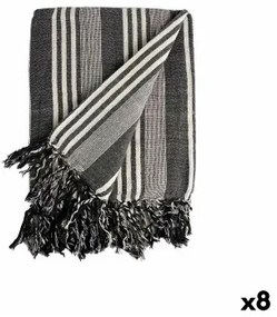 Foulard Multiuso Righe 235 x 205 cm Bianco Grigio (8 Unità)