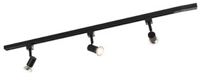 Sistema di illuminazione a binario moderno con 3 faretti nero 1 fase - Iconic Jeany