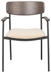 Sedie da pranzo color crema e marrone scuro in un set di 2 pezzi Maymont - Rowico