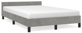Giroletto Senza Materasso Grigio Chiaro 120x190 Cm Velluto /