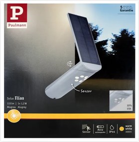 Paulmann 94261 - LED/1,2W IP44 Applique solare con sensore ILIAS 3,7V