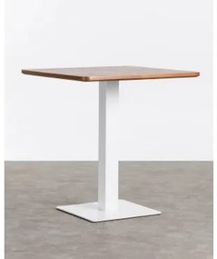 Tavolo da Bar Quadrato in Legno e Metallo (70x70 cm) Square Bianco & - The Masie