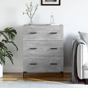 Credenza grigio cemento 69,5x34x90 cm in legno multistrato