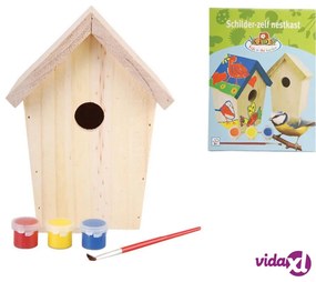 Esschert Design Nido per Uccelli Fai da te con Vernice 14,8x11,7x20 cm